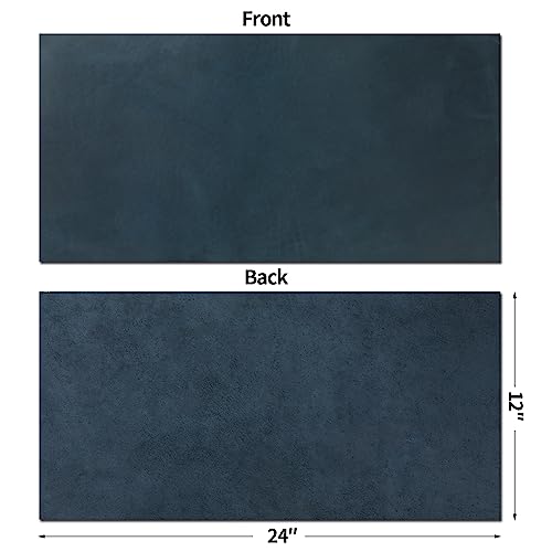 Image of RingSun 12''X24'' Blue Leather Sheets for Crafts (2mm), Full Grain Leather Tooling Leather