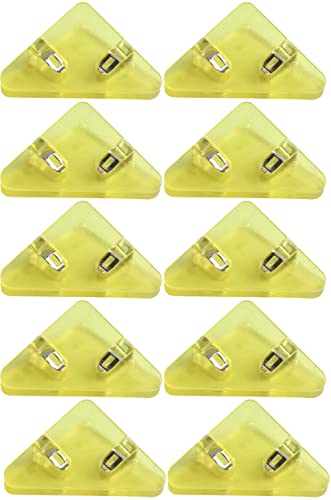 オーディオファン 三角クリップ プラスチック製 おしゃれなペーパークリップ G アイシーイエロー 10点セット