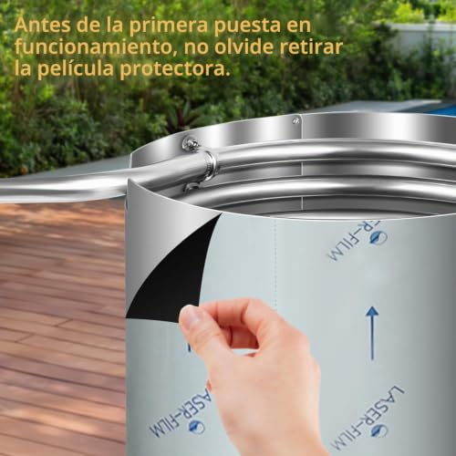 Miniatura 8 de Daromigo Calefacción De Piscina Con Fuego, Calentador De Piscina Con Espiral De Calefacción, Conectores De 32 38 Mm, Calentadores De Piscina Para Piscinas, 100 Acero Inoxidable