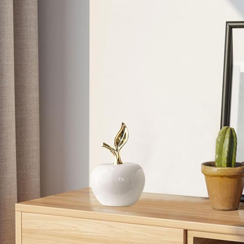 Figura de cerámica pequeña decorativa de fruta blanca miniatura 6