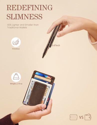 kinzd Money Clip, Front Pocket Wallet, Leather RFID Blocking Strong Magnet thin Wallet2