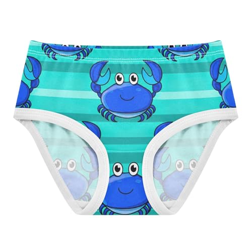 Cotton Girls Underwear Toddlers Cute Cartoon Blue Crabs Panties Little Girl Artistic Kids Undies Briefs 2t