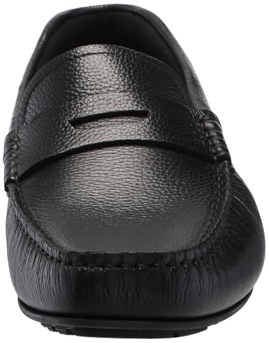 Image of BOSS Men's Noel Grainy Leather Moccasins