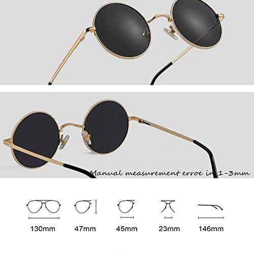 Image of Retro Small Round Polarized Sunglasses for Men Women Circle Hippie Style Sun Glasses