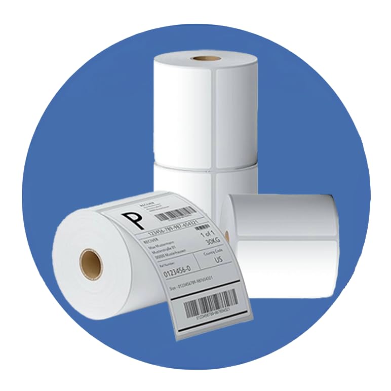 Trojan Packaging 100 x 150 mm (4" x 6") Premium Coated Self-Adhesive Direct Thermal Label for Zebra, MUNBYN Printers 1 roll of 500 Labels (3 Rolls with 500 Labels per Roll)