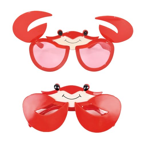 Gukasxi Crab Glasses Luau Party Sunglasses Tropical Funny Hawaiian Glasses Novelty Beach Sunglasses for Adults Kids Summer Party