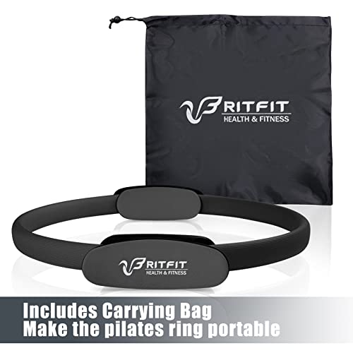 Ritfit Pilates Ring Circle - 14 Inch Magic Fitness Circle For Toning Inner & Outer Thighs, Bonus Workout Guide Included (Black) #TOP5