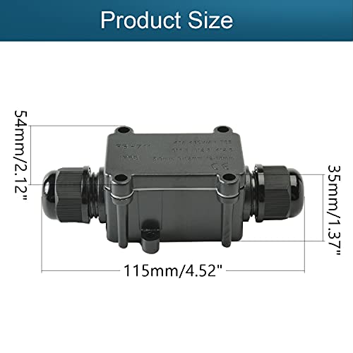 Fielect External Junction Box M9 Cable Gland Underground Electrical Junction Box Waterproof Ip66 Outdoor Junction Box, 2 Way Plug Line Electric Power Cord Boxes, Fsh711-2P/0 #TOP1