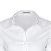 SUNNOW-Womens-Tailored-Short-Sleeve-Basic-Simple-Button-Down-Shirt-with-Stretch SUNNOW Womens Tailored Short Sleeve Basic Simple Button-Down Shirt with Stretch White