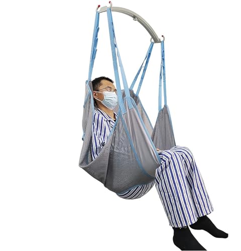 Arnés para grúa domiciliaria, cabestrillo higiénico universal Cabestrillo de asistencia al paciente para el traslado y aseo de un paciente con la ayuda de un elevador de pacientes(Size:Large)