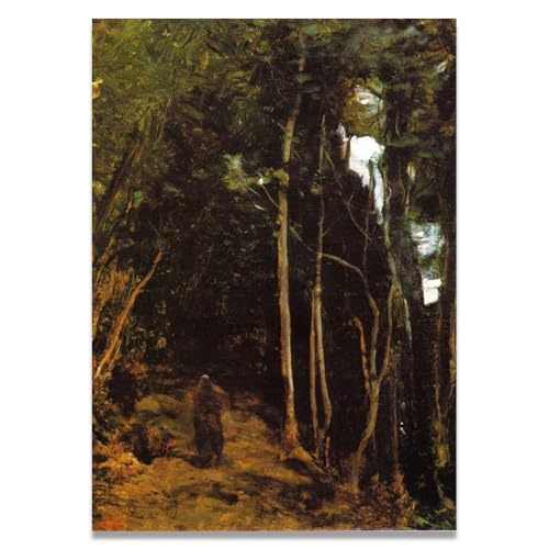Tableau paysage Barbizon en toile pour salon rétro et chaleureux