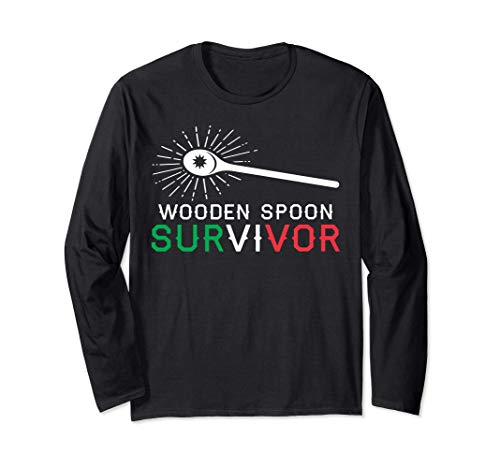 Wooden Spoon Survivor - Funny Italian Kitchen Maglia a Manica