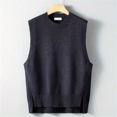 Men's Loose Fit Casual Waistcoat Knitted Vest Sleeveless Cable Knit Sweaters Pullover3