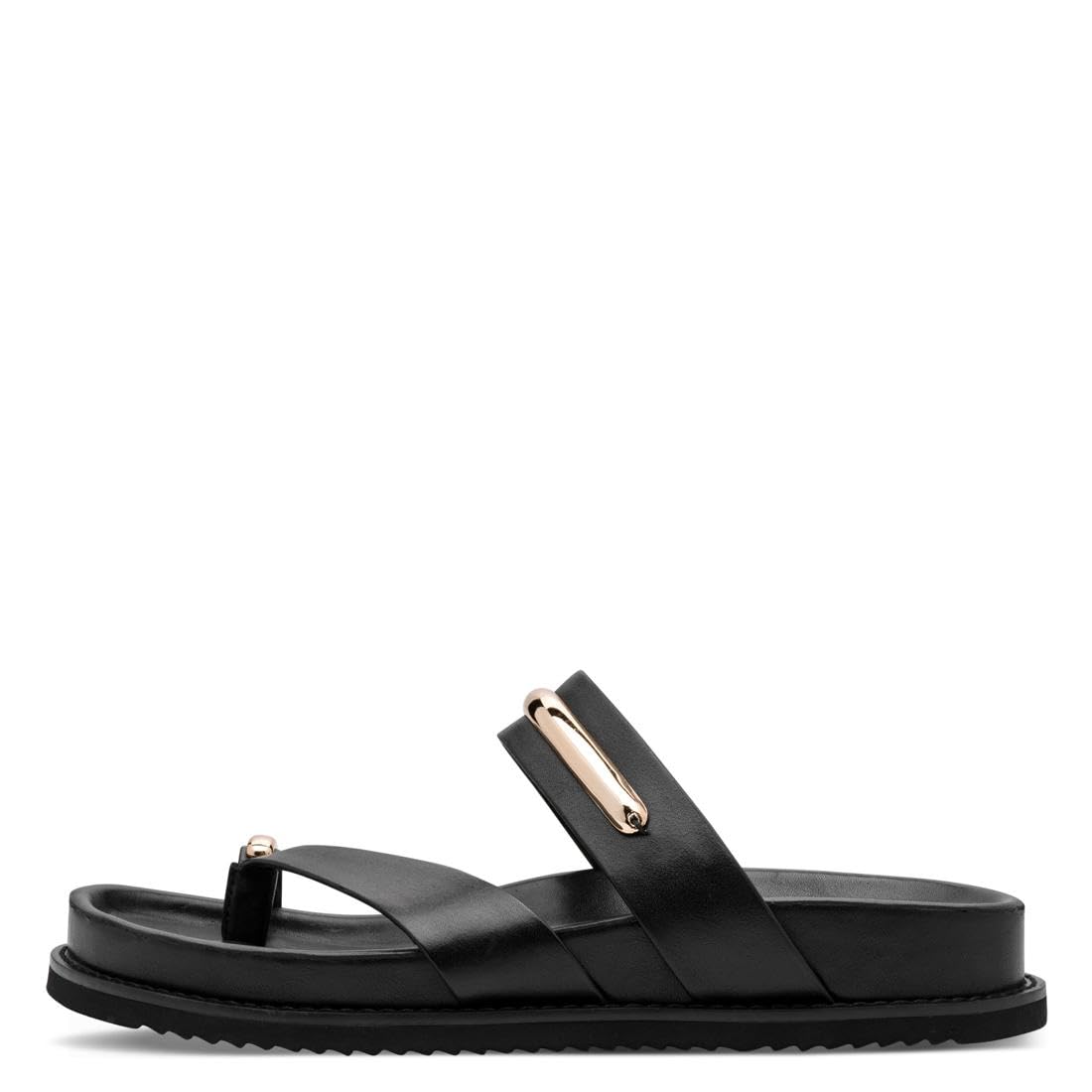 Tamaris Damen Fußbett Pantolette Leder flach