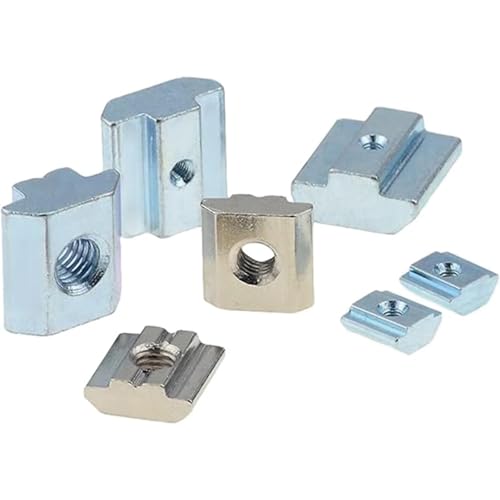 20Pcs 4545 Series T Slot Sliding Nuts Hammer Nut Block Square Nuts M10 T Nuts Tee for Aluminum Extrusion with Profile 4545 Sereis Slot 10mm，for CNC Router Build Rail 3D Printer (M10)