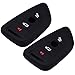 Lcyam Silicone Key Fob Cover Case 4 Buttons Fits for BMW X1 X2 X3 X5 540I 750I BMW 3 Series (Model 1: Black Black)