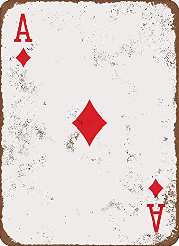 Eveokoki Letrero de metal de 30,5 x 40,6 cm – Ace of Diamonds Retro Poker Man Cueva Vintage Look Tin Sign Decoración de pared Bar Cafe Home Decor Placa