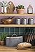 Typhoon Henrik Bread Bin with Copper Lid, 20 x 18.5 x 34 cm, Grey/Copper
