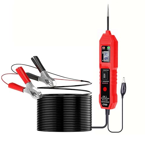 CT03 Power Circuit Tester 6-24V DC Test Light Short Circuit Automotive Component Electrical Polarity Identify Continuity Tester Overload Protection