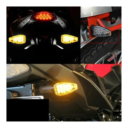 Clignotants de moto à LED pliables momt universels avec feux de jour design écailles poisson - 7