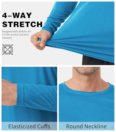 Image of Mens Tall Rash Guard Long Sleeve T Shirts-UPF 50+ Sun Protection Swim Tee