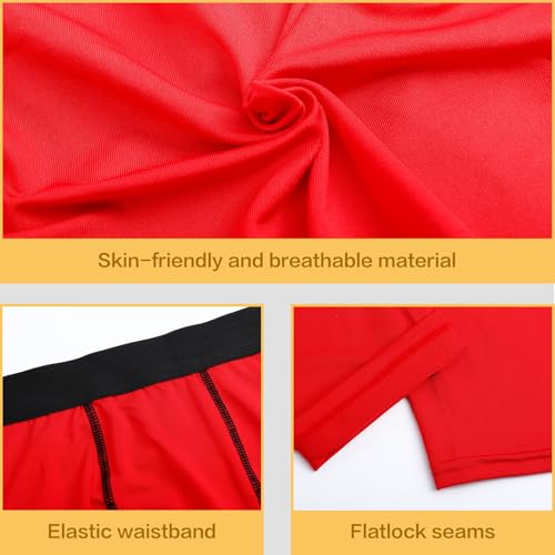 Blcculi 3 Pack Youth Compression Leggings Pants,Boys Compression Pants,Youth Athletic Tights for Basketball,Running,Football(Large) Multi4
