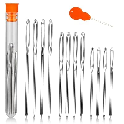 TLKKUE Large-Eye Blunt Yarn Needles (12 pieces, 3 sizes)