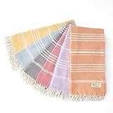 Salt Earth 100% Cotton Sateen Turkish Beach Towel (Set of 6, 36'x72') - Soft, Quick Dry, Absorbent Towels for Bathroom, Home, Travel, Pool, Spa, Bath, Swim - Beach Towels Oversized (Assorted Colors)