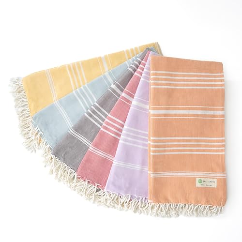 Salt Earth Grey Mist, Lavender Frost, Peach Caramel, You Yellow, Rococoo Red, Sea Turtle Towel