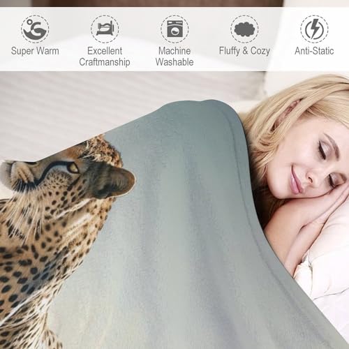 Polaire de flannel moelleuse et chaude, plaid léopard super doux isolant 130x150 - 4