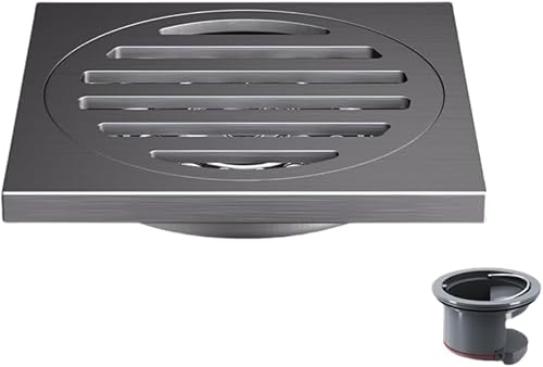 Paqwtyb 6Mm Striped Nickel Brushed Single Use Floor Drain, 304 Stainless Steel Floor Drain Thickened Bathroom Shower Room Large Displacement