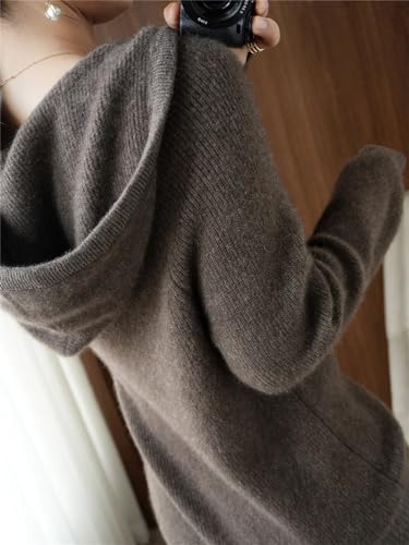 Wvapzxx Autumn Winter Women Hooded Pullover Sweater Cashmere Wool Blend Casual Knit Hoodie2