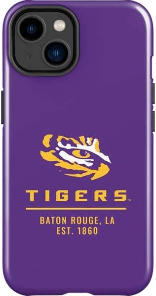 Skinit Impact Phone Case Compatible with iPhone 15 - Officially Licensed LSU Tiger Eye Logo Yellow Design