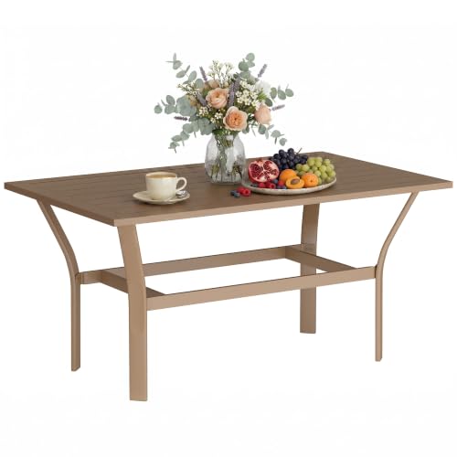 Outsunny Metal Garden Coffee Table Rectangular 91.5 x 55 x 45cm Brown