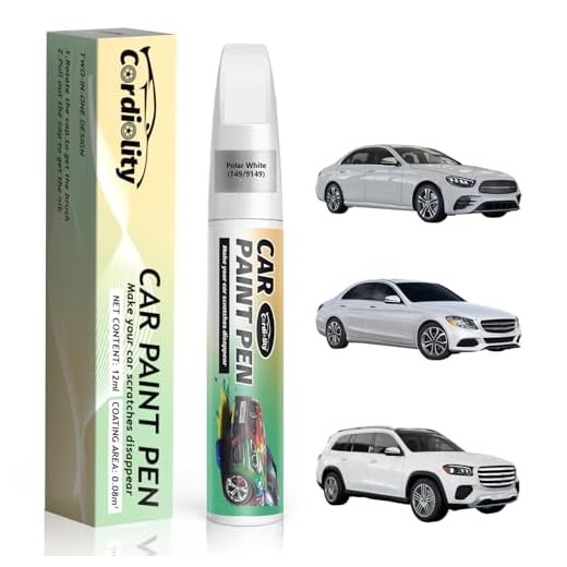 149/9149 Polar White Touch Up Paint for Mercedes Benz, Color Accurate Car Paint Scratch Repair Pen, Quick & Easy Fix Automotive Chips and Nicks