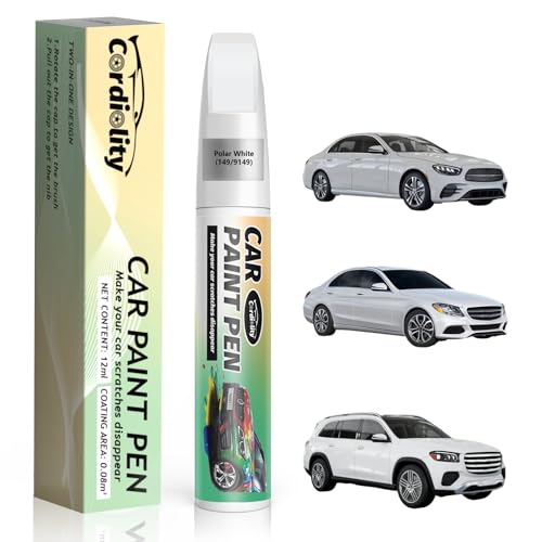Image of 149 /9149 Polar White Touch Up Paint for Mercedes Benz, Color Accurate Car Paint Scratch Repair Pen, Quick & Easy Fix Automotive Chips and Nicks