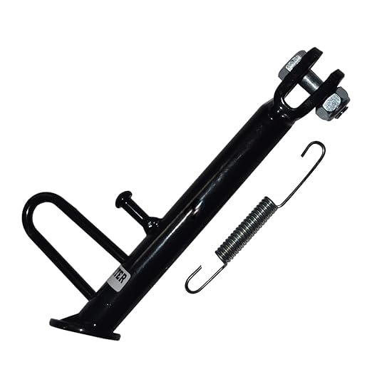 SSVex Motorcycle Side Stand with Spring, Black Steel | Includes Spring, Durable Steel Build, Black Finish, Easy Installation, Bike Parking Stand-picture-13
