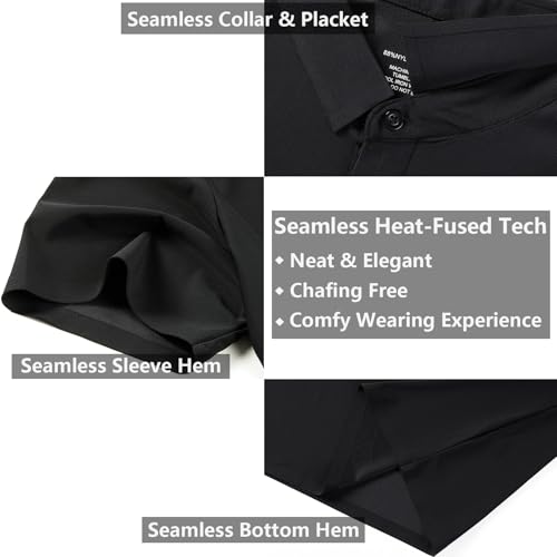 Men's Seamless Polo Shirt Slim Fit Collared Short Sleeve Cool Skin-Friendly Quick-Drying for Casual Work4
