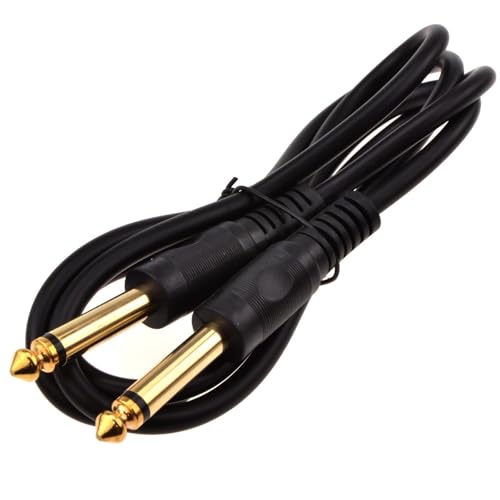 kenable 6.35mm 1/4inch Mono Jack Plug Guitar/Instrument/Patch Cable Gold 1m