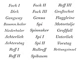 Segel-Boot Yacht Aufkleberset Fallenstopper Funktionsbezeichnungen