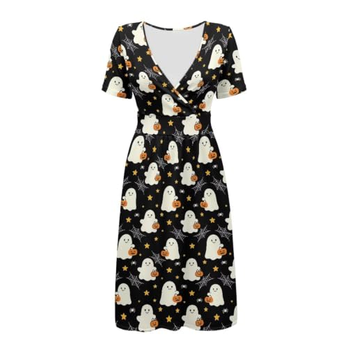 Image of Women's Summer Dresses Short Sleeve Formal Dresses with Pockets | Lightweight polyester fabric delivers cool airflow during hot summer outdoor activities