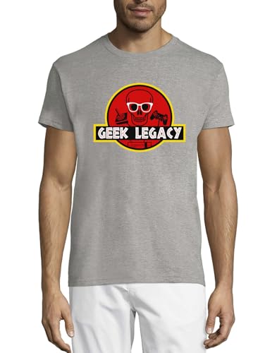 T-Shirt Homme Gris Geek Legacy en Coton : Le Vêtement Idéal pour le Bureau et le Weekend