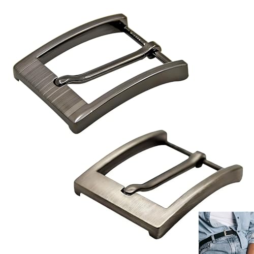 2 Piezas Hebillas de Cinturón, Hebillas para Cinturón Hombre 40 mm, Hebilla de Repuesto Aleación de Zinc, Cabeza Cuadrada de Un Solo Diente, Compatible con Cinturones Estándar de Jeans, Trabajo Cuero