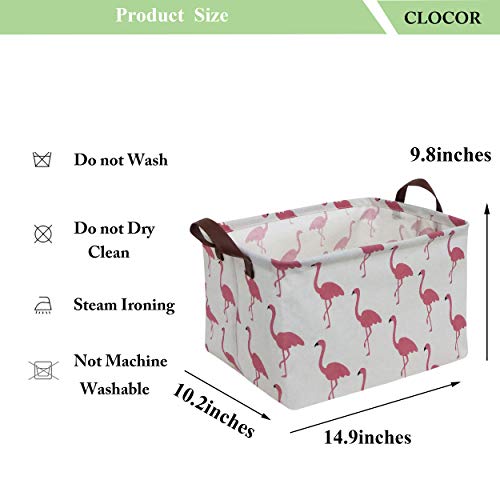 Image of CLOCOR Rectangular Storage Bin,Waterproof Gift Baskets,Room Decor (Flamingo)