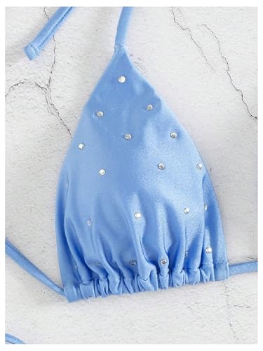 SOLY HUX Women's Sparkly Swimsuits Glitter Rhinestone Triangle Bikini Set 2 Piece Bathing Suits4