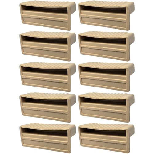 cyclingcolors 10x Embout Support Latte monolatte 63 x 8 mm Plastique pour sommier Cadre Bois Embout lit Meuble Fixation Languette Agrafe vis, Beige