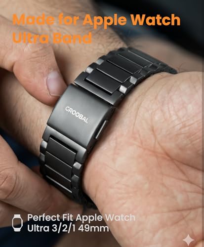 Image of Titanium Band for Apple Watch Ultra 3 /2 /1 49mm & Series 11 /10 46mm, Grade 5 Titanium Apple Watch Ultra Band for Men with Magnetic Clasp, Durable DLC Scratch Resistant Metal Ultra 3 Watch Band