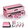 Haolic DTF Pink Printer XP600 for T-Shirt Printing 13-inch Transfer Printing Machine with White Ink Circulation Full Bundle for Small Business (Printer+A3 Oven+Roll Film+6x250ml Ink+Hot Melt Powder)