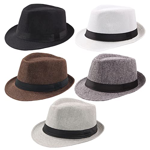 Ya en mundofriki.es: Geebuzz Paquete de 5 sombreros Fedora de ala corta para hombres y mujeres, sombrero clásico de verano para playa, Paquete de 5-negro+blanco+café+gris oscuro+ gris claro, M