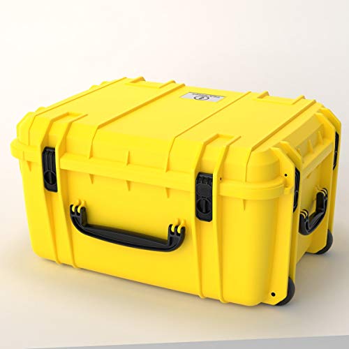 Seahorse 1220 Heavy Duty Hard Protective Equipment Crate - TSA Approved / Mil Spec / IP67 Waterproof / USA Made for Telescopes, Drones, Monitors, PC’s, Gimbal, Camera, VR (Yellow)